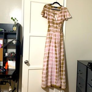AAKAA Tie-dye Maxi Wrap Dress